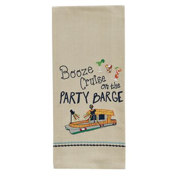 Booze Cruise Embroidered Dishtowel