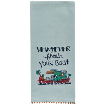 Whatever Floats Your Boat Embroidered Dishtowel