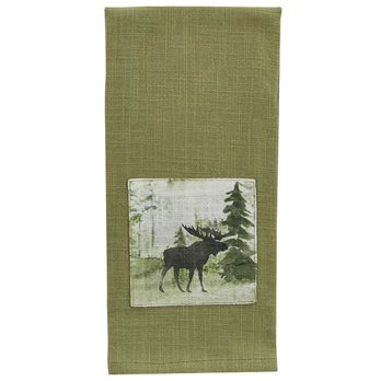 Watercolor Moose Dishtowel