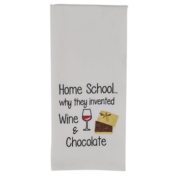 Home School Embroidered Dishtowel