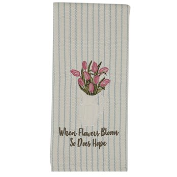 Tulip Appliqued Dishtowel