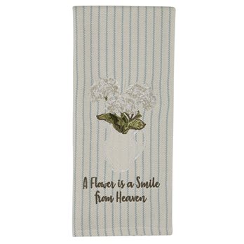 Hydrangea Appliqued Dishtowel