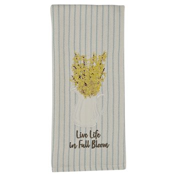 Forsythia Appliqued Dishtowel