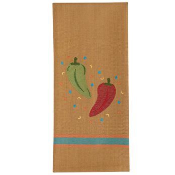 Chili Embroidered Dishtowel