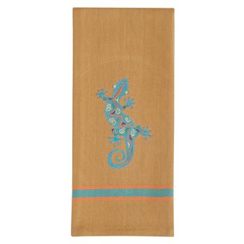 Gecko Embroidered Dishtowel