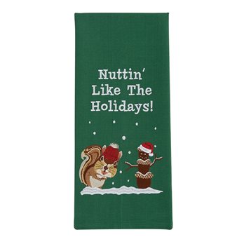 Nuttin' Like The Holidays Embroidered Dishtowel