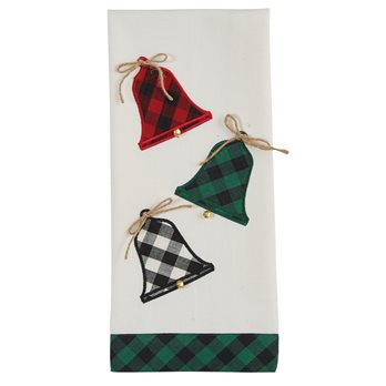 Holiday Bells Applique Dishtowel