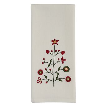 Embroidered Tree Dishtowel