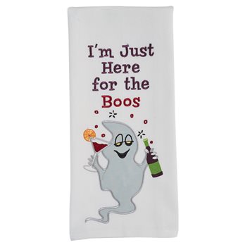 Here For The Boos Embroidered Dishtowel