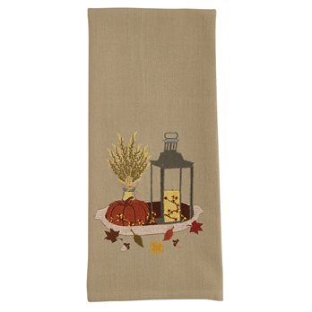 Lantern With Pumpkin Dishtowel