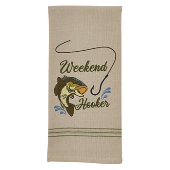 Weekend Hooker Embroidered Dishtowel