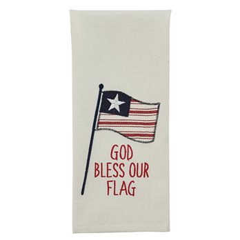 God Bless Our Flag Applique Dishtowel