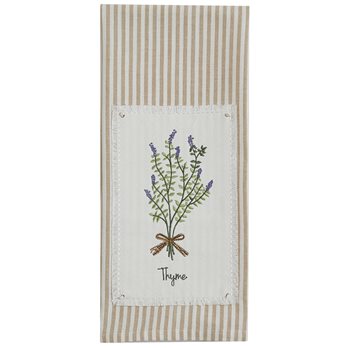 Thyme Embroideerd Patch Dishtowel