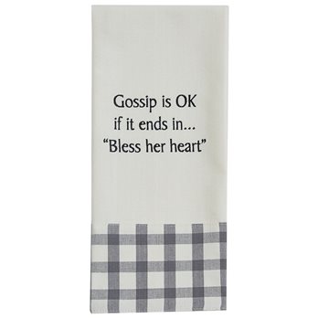 Gossip Is Ok Embroidered Dishtowel