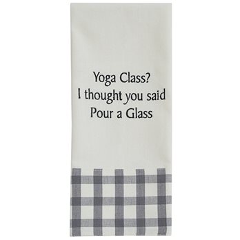 Yoga Class Embroidered Dishtowel