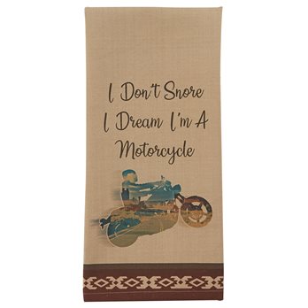 I Dream I'M A Motorcycle Printed Dishtowel