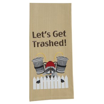 Let'S Get Trashed Embroidered Dishtowel