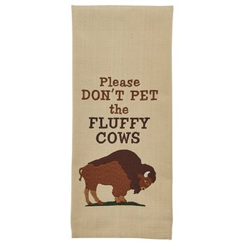 Fluffy Cows Embroidered Dishtowel