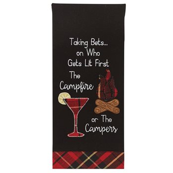 Who Gets Lit First Appliqued Dishtowel