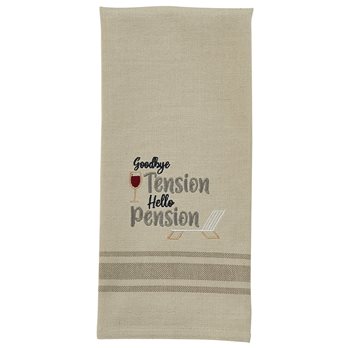 Goodbye Tension Embroidered Dishtowel