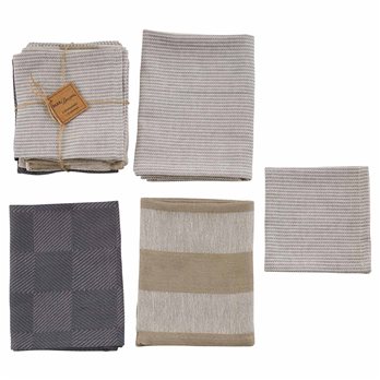 Stonewash 3 Dishtowel 1 Dishcloth Set Slate