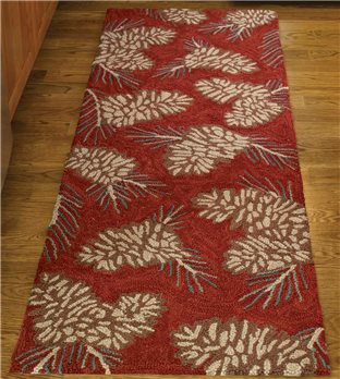 Pinecone Hook Rug Runner 24X72