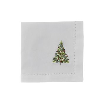 Winter Berry Tree Embroidered Napkin