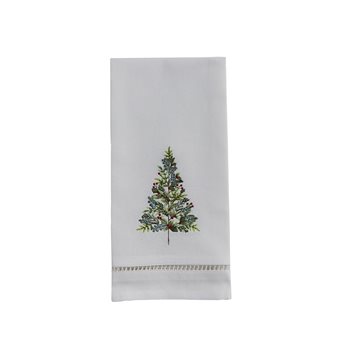 Winter Berry Tree Embroidered Towel