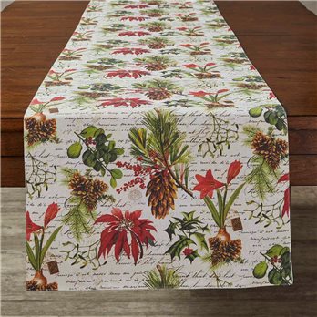 Winter Botanic Table Runner 15X72