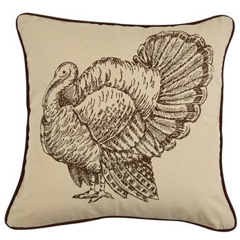 Turkey Print Pillow 20""-Cover