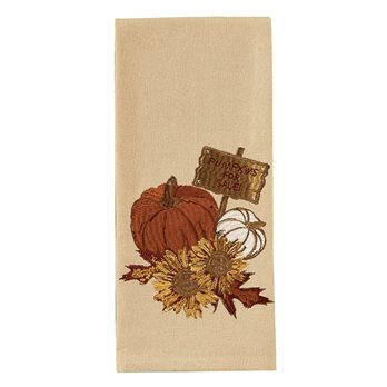 Pumpkin Sunflower Emb Dishtowel