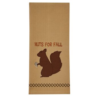 Nuts For Fall Applique Dishtowel