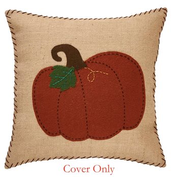 Pumpkin Burlap/Felt Pillow Cover 20