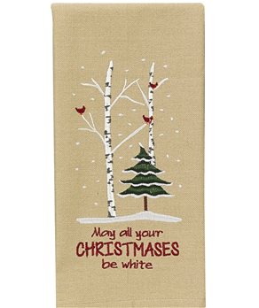 May All Christmasbe White Dishtowel