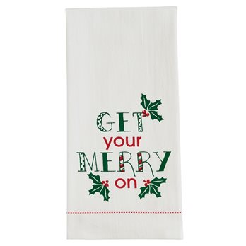 Get Your Merry On Print Dishtowel