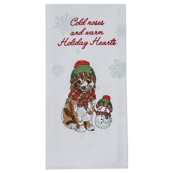 Cold Noses Embroidered/Printed Dishtowel