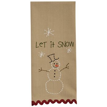 Let It Snow Embroidered Dishtowel