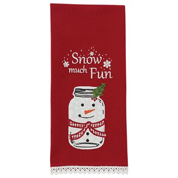 Snow Much Fun Applique Dishtowel