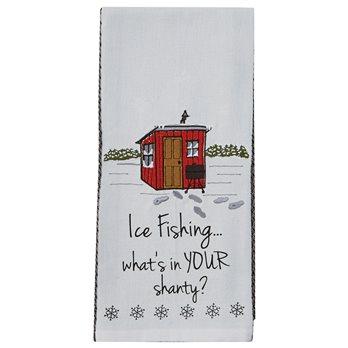 Ice Fishing Dishtowel