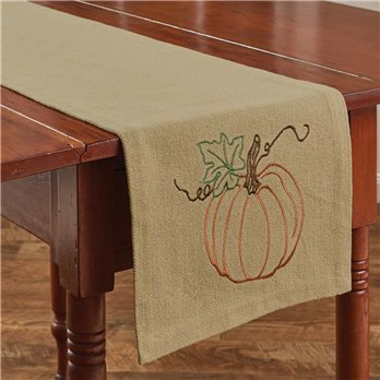 Rustic Pumpkin Table Runner 13X54