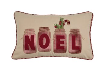 Noel Jar Applique Pillow 20X12-Cover