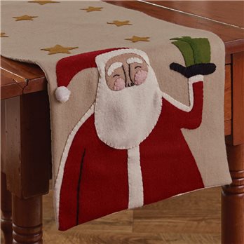 Snow Frnds Santa Felt Table Runner 14X4