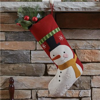 Snow Frnds Snowman Felt Stocki