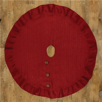 Jute Burlap Tree Skirt 24" Red