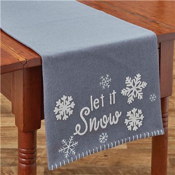 Let It Snow Felt Table Runner 14X42