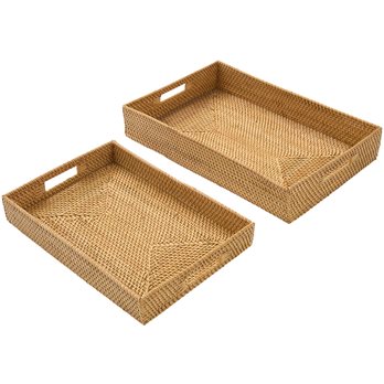 Rattan Trays Set/2