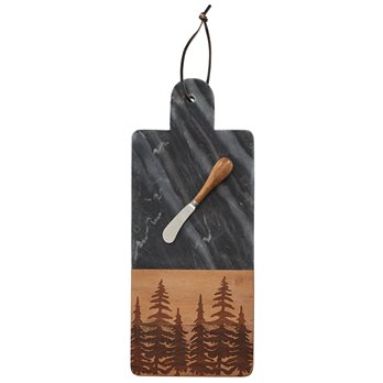 Tree Tops Marble/Wood Cutting Board & Spreader