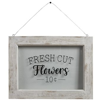 Farmhouse Framed Glass - Fresh Cut Flowers