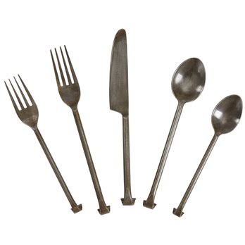 Forged Scroll Flatware Five Piece Place Setting