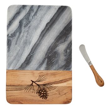 Rustic Pine Cutting Board With Spreader